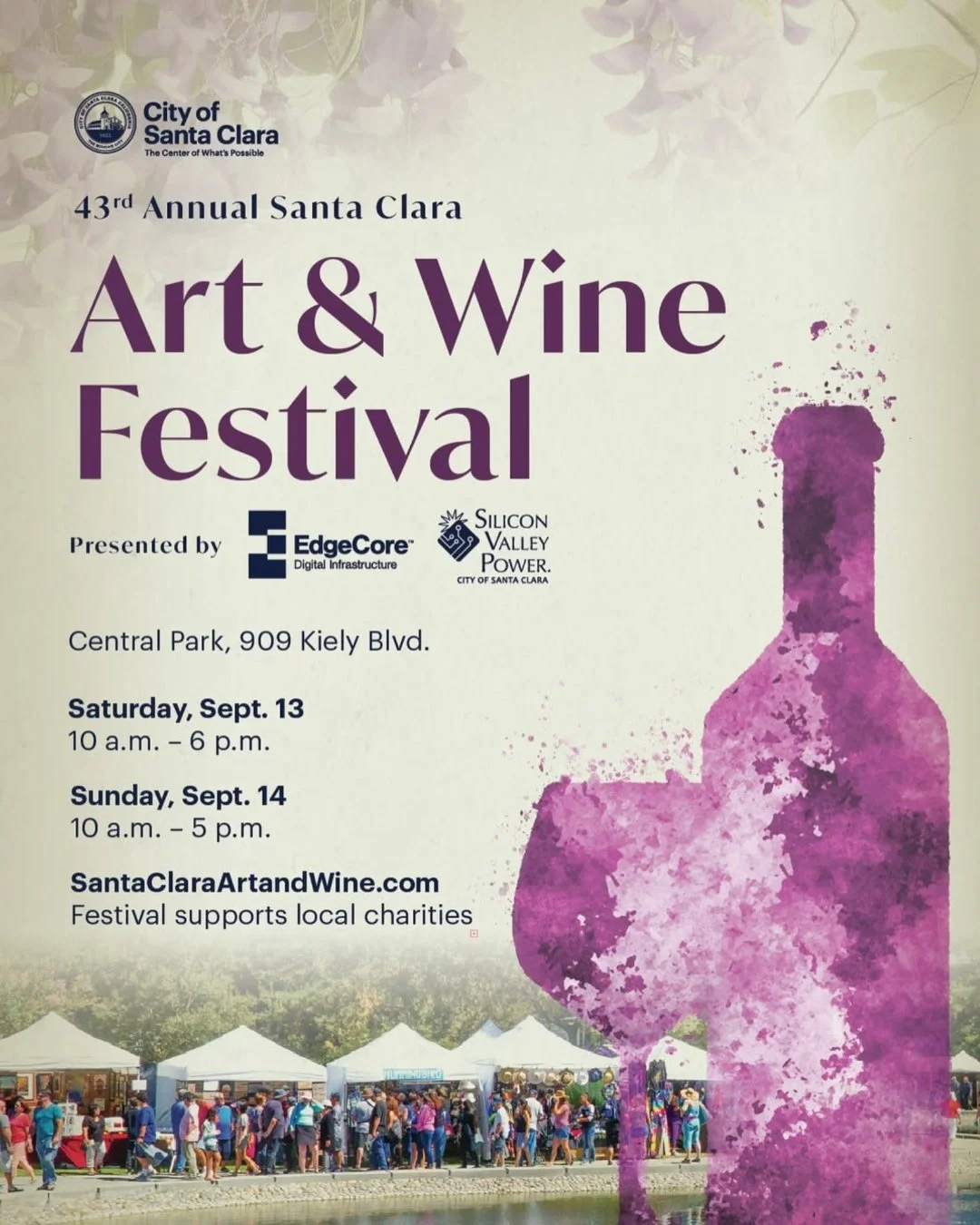 🏞️ 🎨 🍷 Santa Clara Art &amp; Wine Festival 🍷 🎨 🏞️ 
Come out this weekend to the bucolic Central Park in Santa Clara for the @santaclaraartandwine !
🗓️ Sat &amp; Sun 9/13 - 9/14 | 10am-6pm &amp; 10am-5pm
📍 Central Park
909 Kiely Blvd, Santa Cl