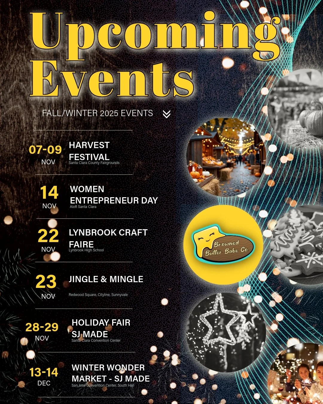 🍁 ❄️ Fall/Winter 2025 Events ❄️ 🍁
It's starting to cool off and we're headed into the Holiday Season, so come out and get festive with us at these events!
▪️
Harvest Festival @originalharvestfestival
🗓️ Fri, Sat &amp; Sun Nov. 7-9
📍 Santa Clara C