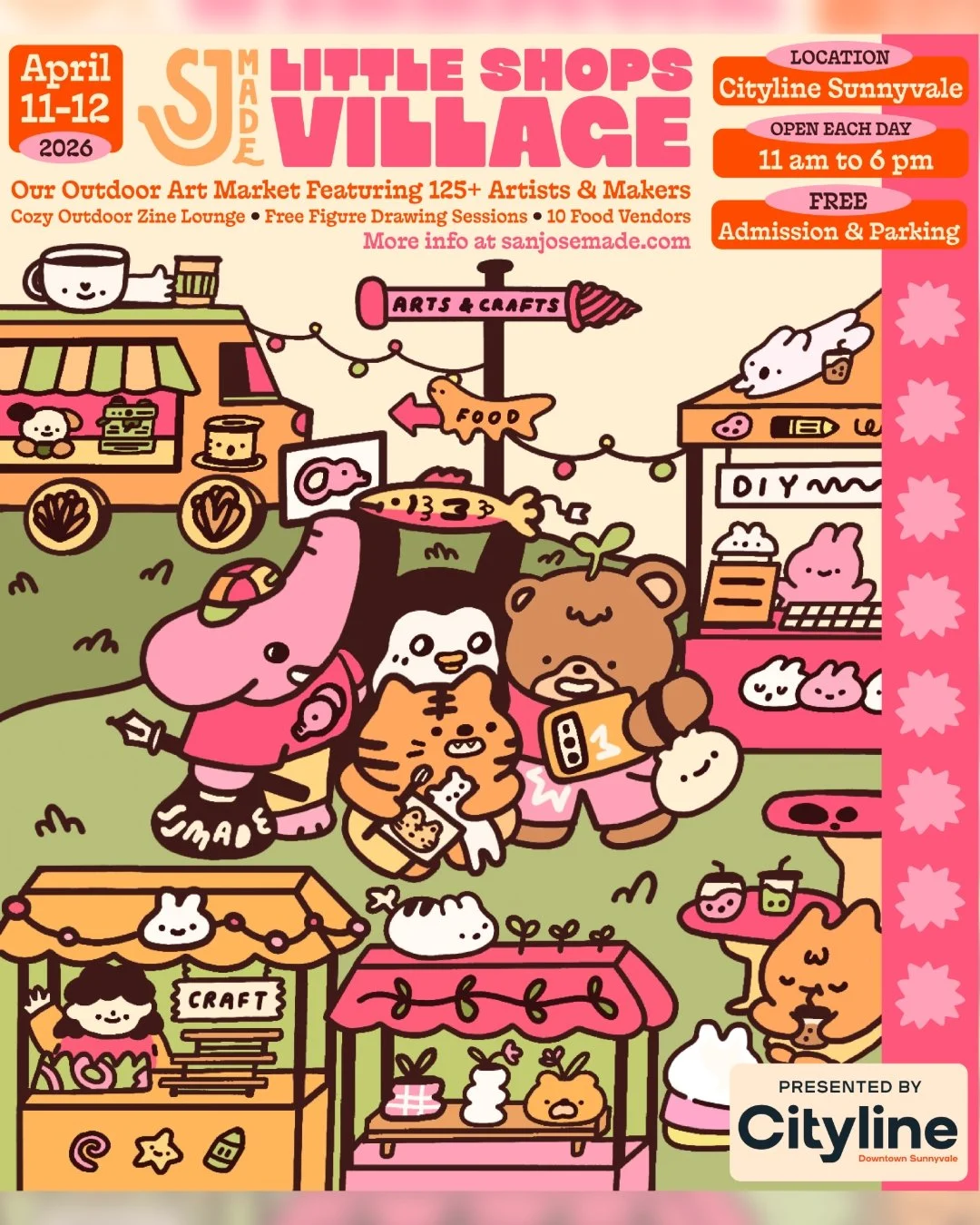 🛍️ SJ Made Little Shops Village @ Cityline Sunnyvale 🛍️ 
Come out &amp; enjoy the lovely cool weather this weekend @sjmade Little Shops Village @citylinesunnyvale this weekend! Find me at Booth# B33 for all your treats!
🛍️ SJ Made - Little Shops V