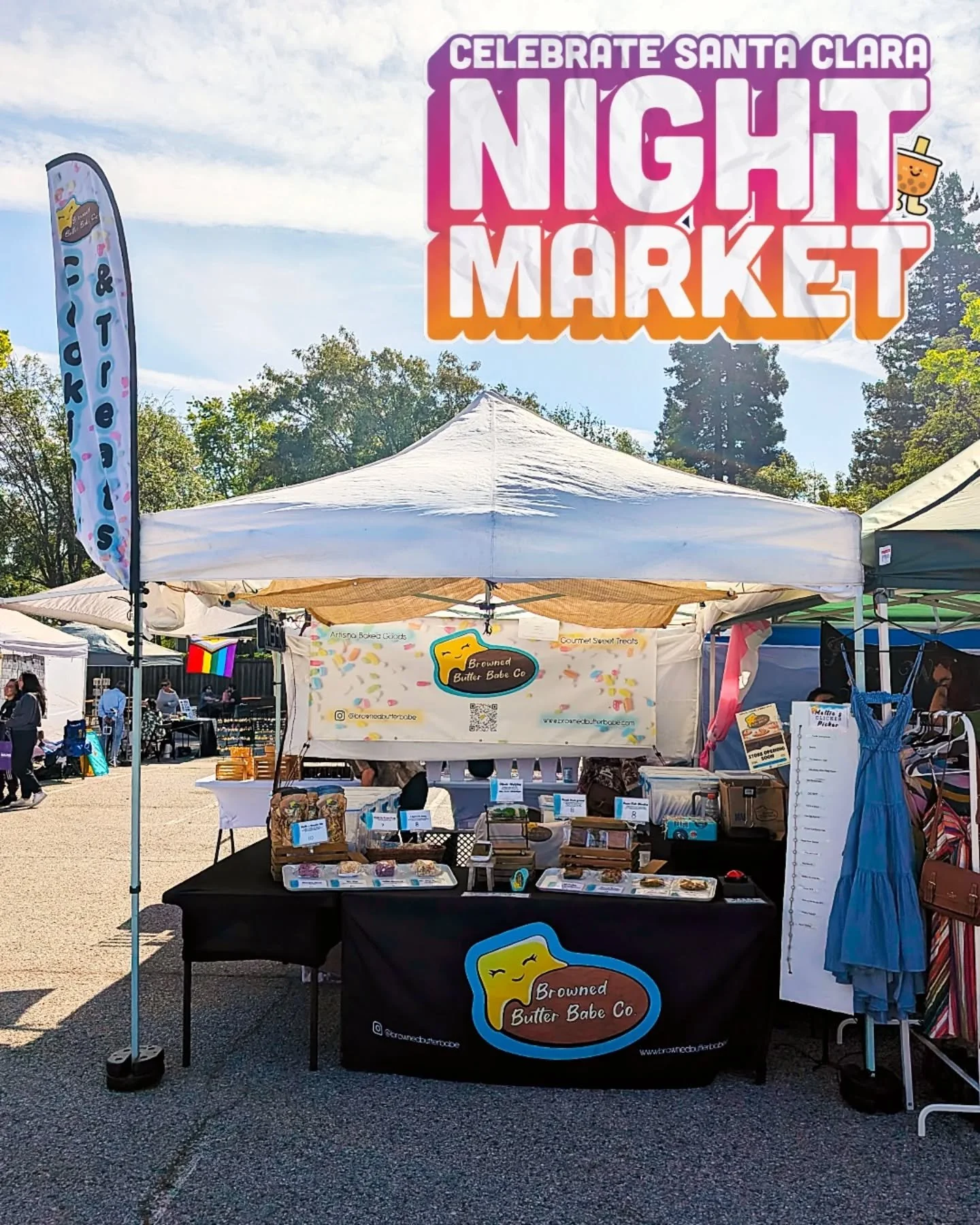 Come check us out in @santaclaracity at the Night Market organized by the city @sjmade &amp; @mvblfeast 
👀 Look for our flag flying high in the sky to find the best treats! #brownedbutter
