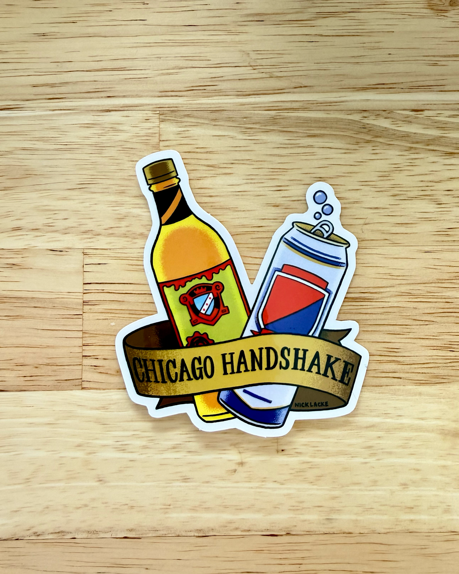 chicago handshake cigarette Chicago Handshake sticker — Nick Lacke Studio
