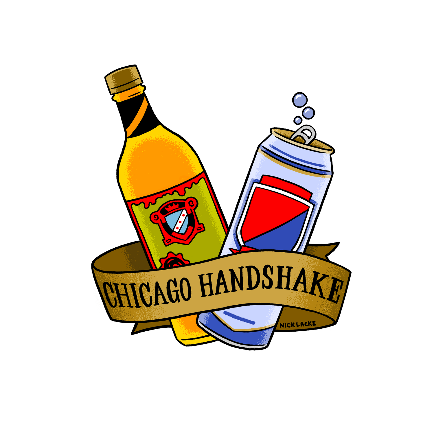 chicago handshake cigarette Chicago Handshake sticker — Nick Lacke Studio