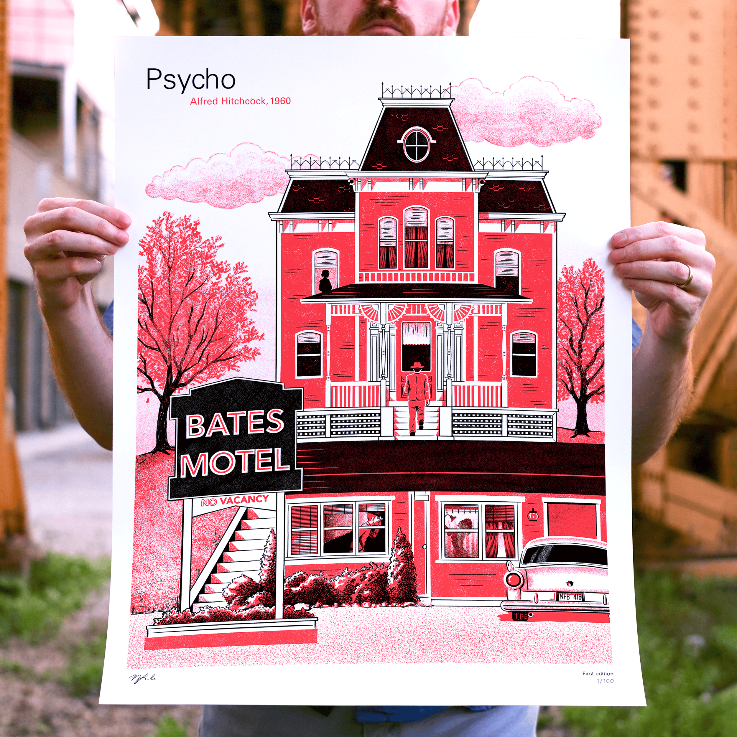 Alfred Hitchcock's "Psycho" screen print [first edition]