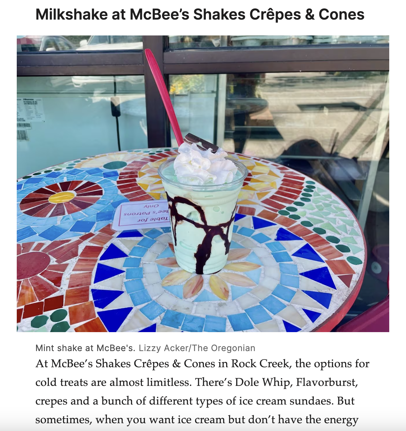 Press — McBee's Shakes Crepes & Cones
