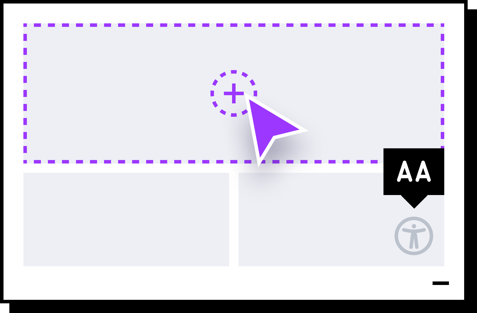 Illustration of a website being designed on a desktop browser.