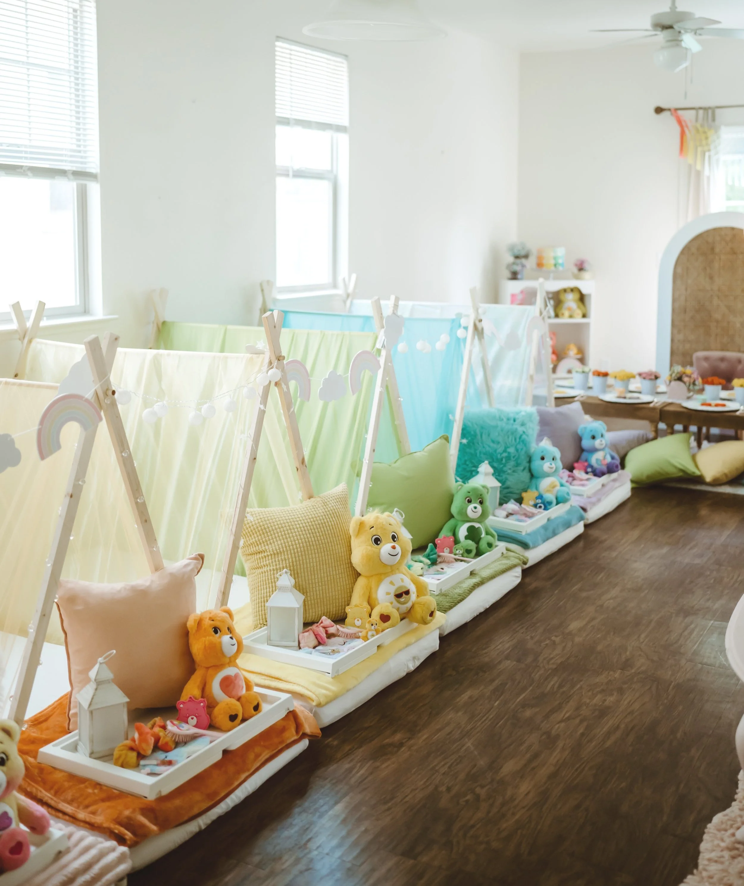 rainbow carebear sleepover party