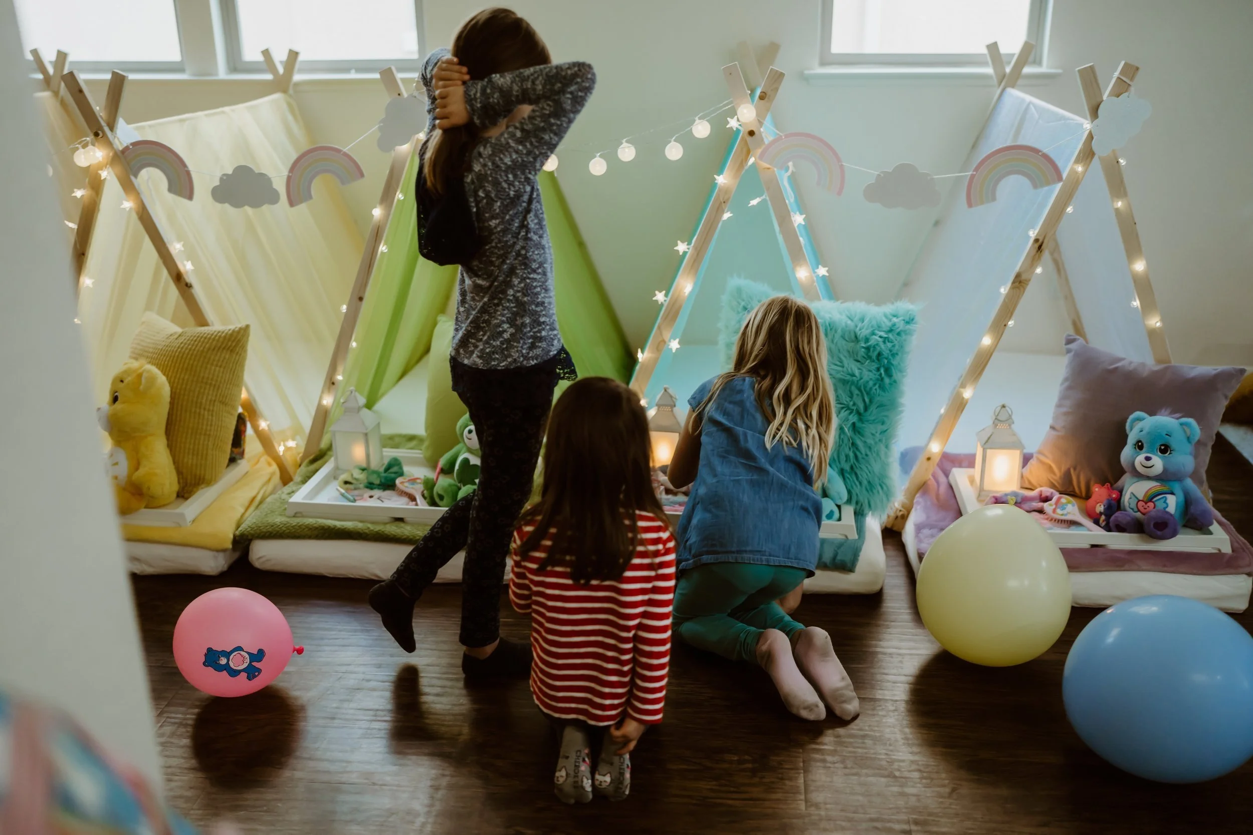 care bears sleepover party