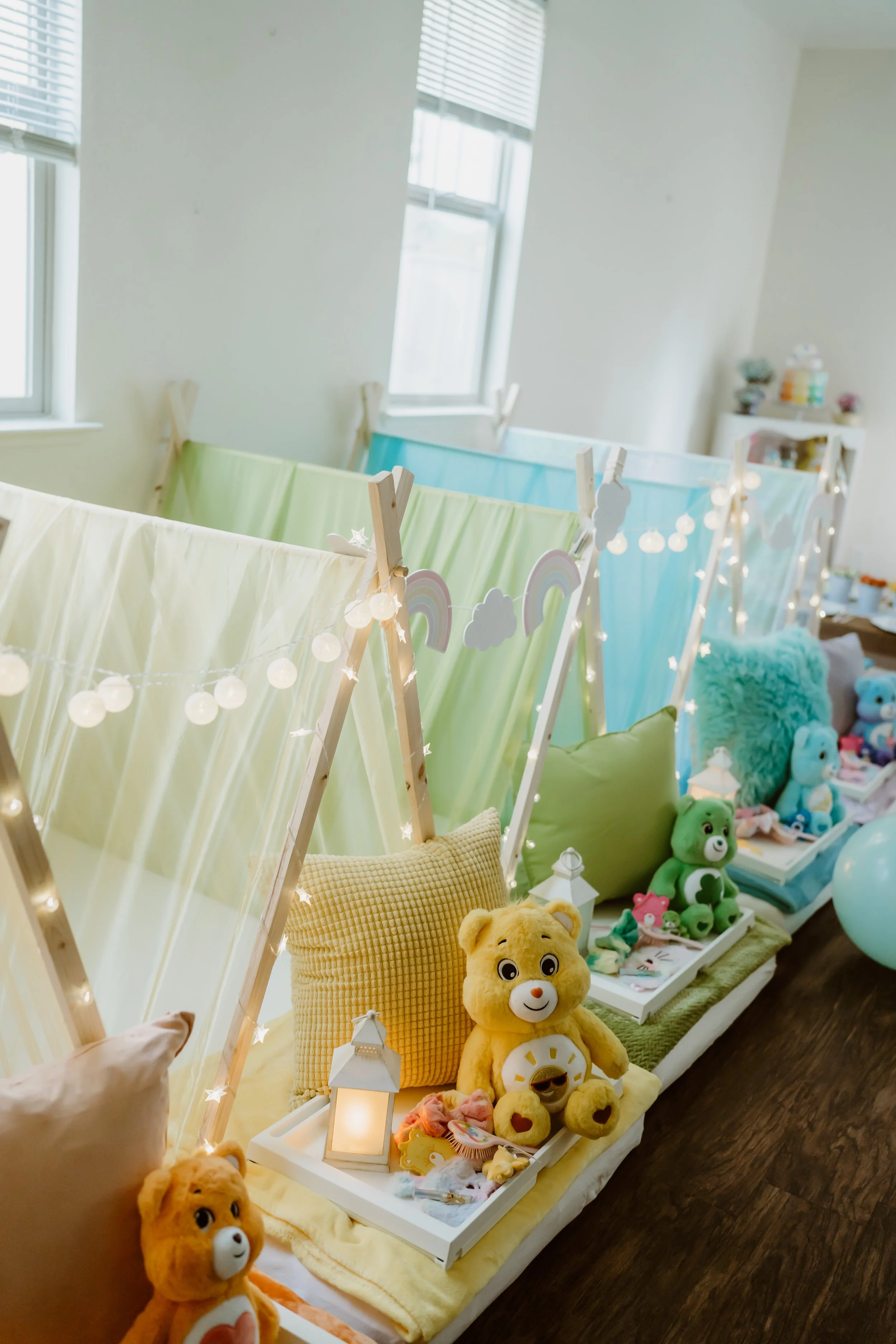 rainbow care bear sleepover party