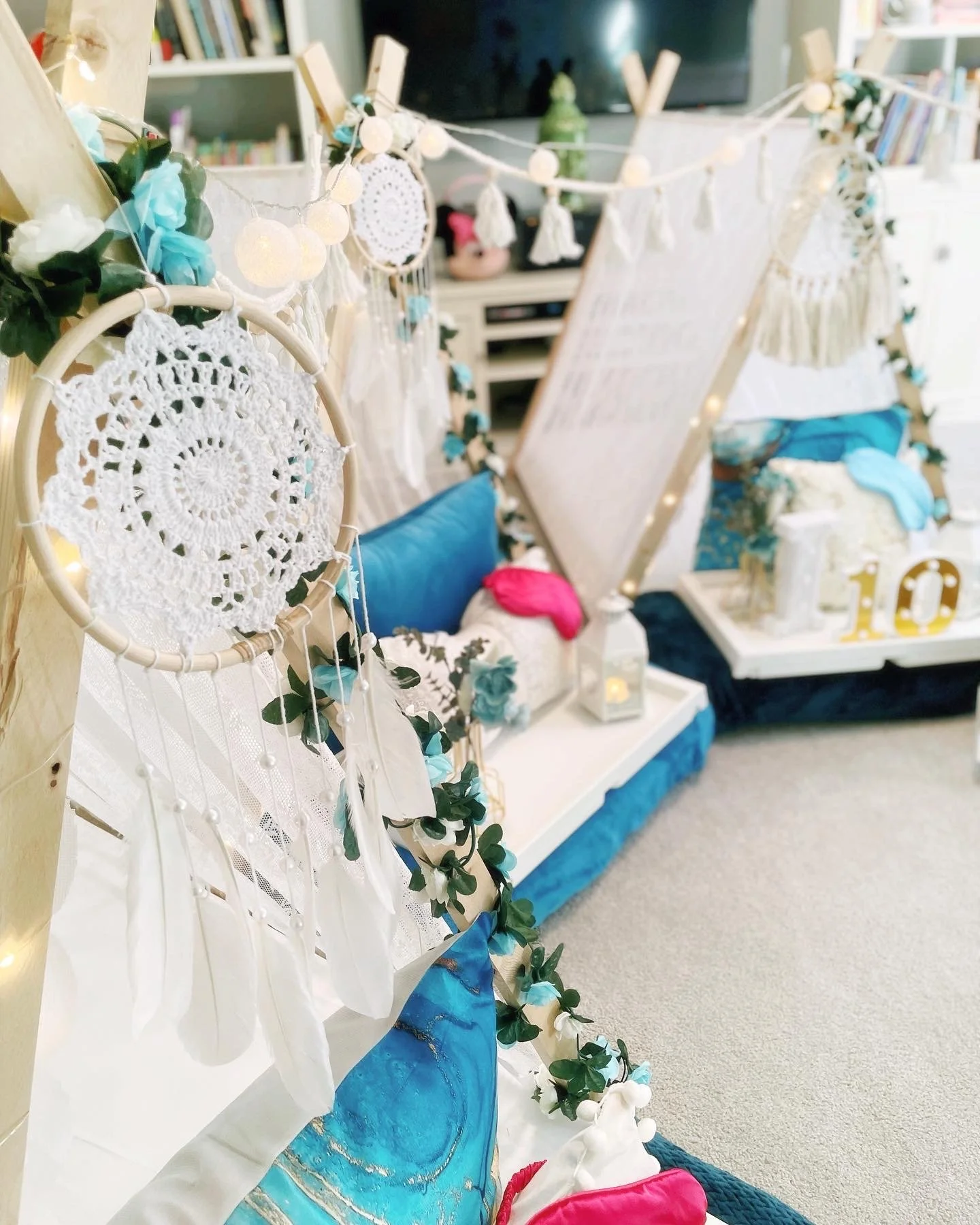 dreamcatcher teal sleepover party