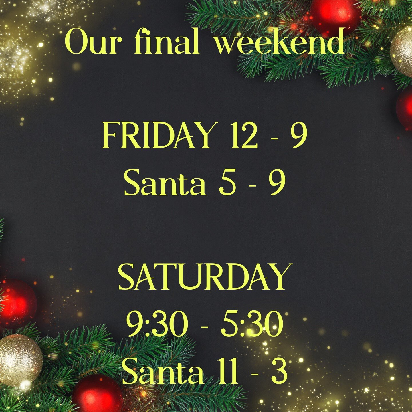 It's our final weekend of the 2023 Winkler Christmas Market.....and this will be busiest and fullest one yet. We have vendors that will be here all weekend. AND we also have vendors that will be on site for just one day. So no two days will be the sa