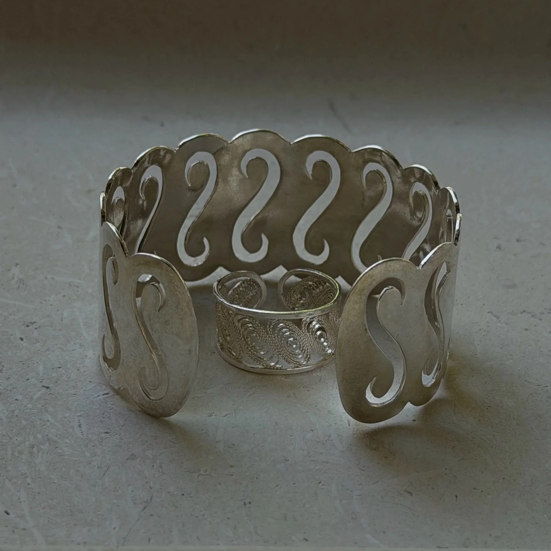 Modernist Open Cuff Bangle (Curated)