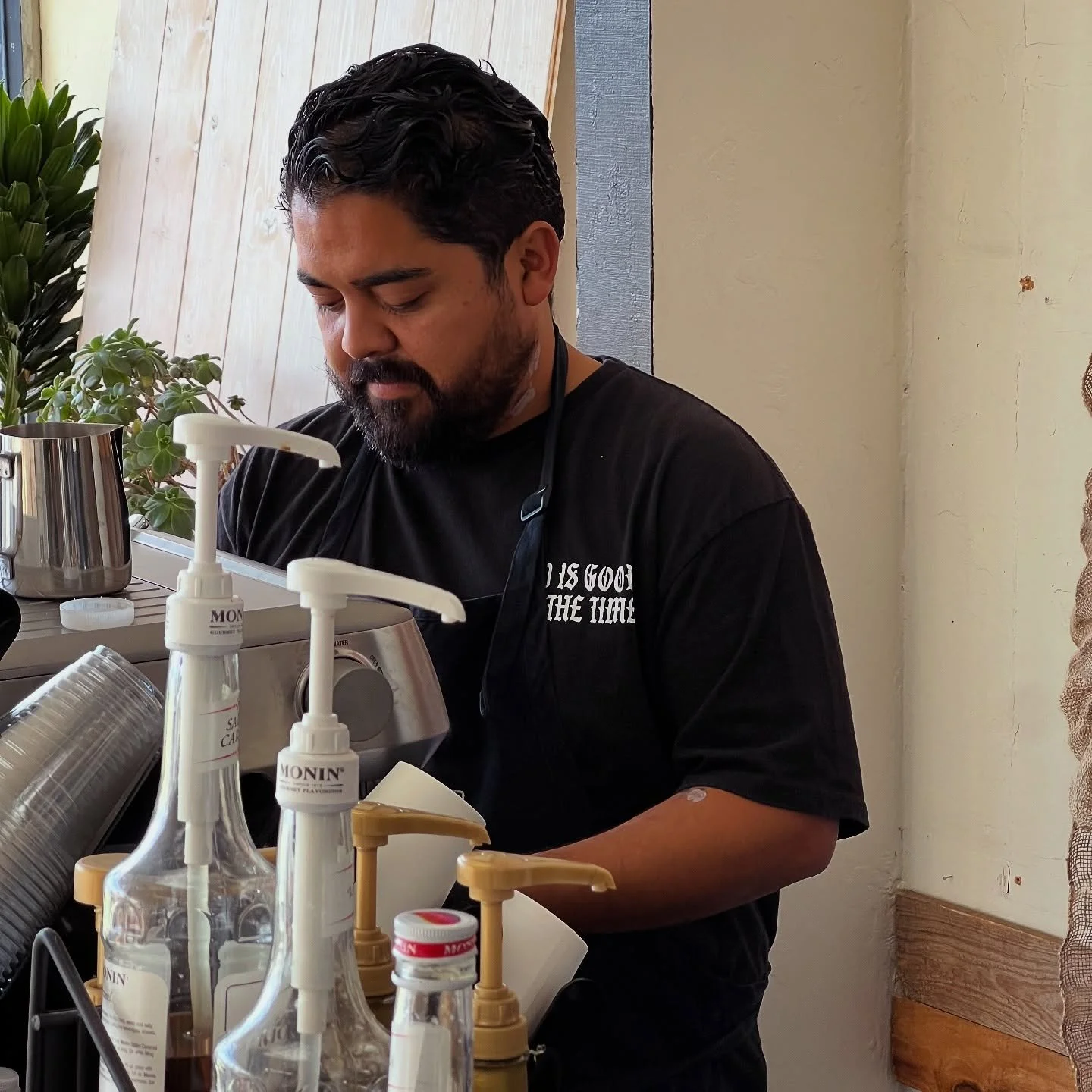 @steven__christopher__ is running the coffee bar pop up at @herecometheblooms today from 8am-12pm. Your coffee purchase will go towards his trip to North Carolina with Convoy of Hope to help Carolinians with the rehabilitation process after the recen