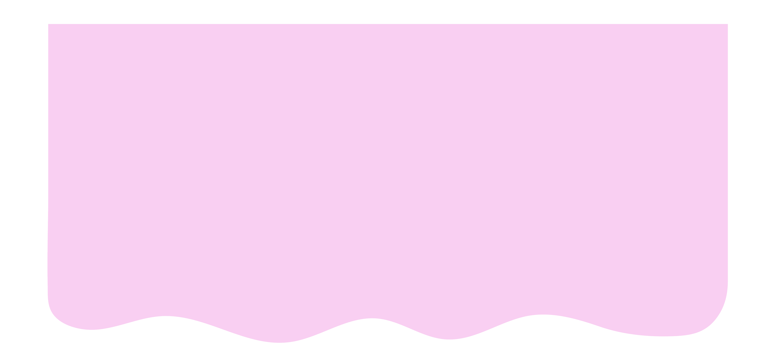 Pink speech bubble with rounded edges and a wavy bottom