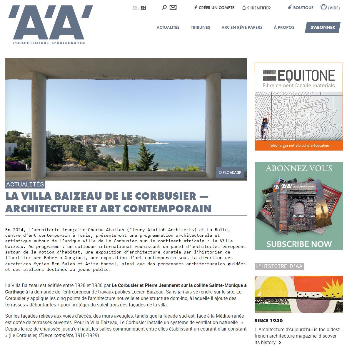 LA VILLA BAIZEAU DE LE CORBUSIER — ARCHITECTURE ET ART CONTEMPORAIN
