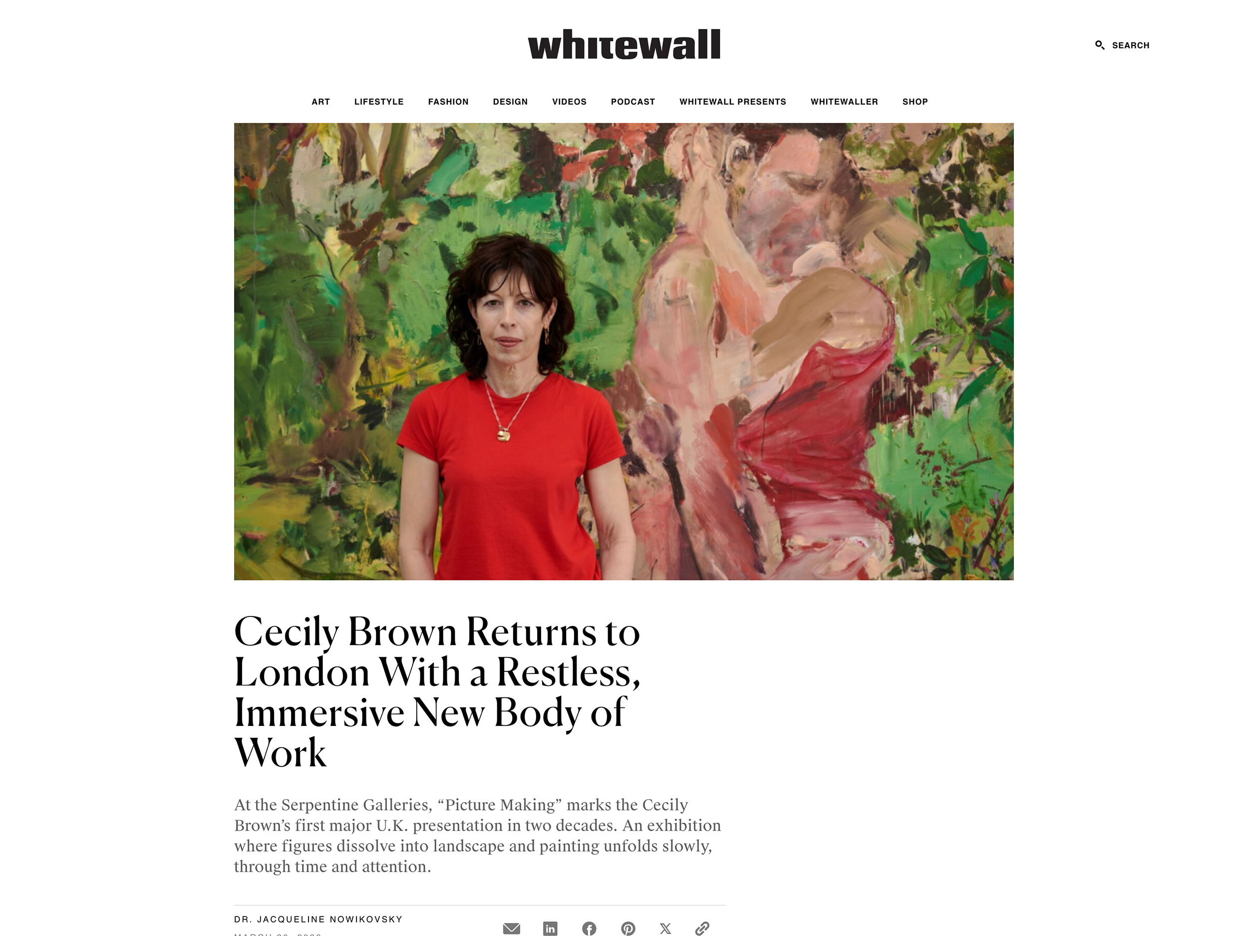 Cecily Brown Returns to London With a Restless, Immersive New Body of Work