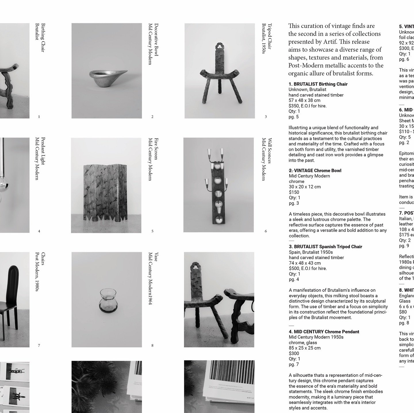 COLLECTION TWO |  Brochure
.
.
.
.
. 
#vintagefurniture #vintage #interiordesign #brutalism #midcenturymodern #midcentury #midcenturyfurniture #antiquefurniture #mcm #furnituredesign #interiors #midcenturydesign #vintagedesign #artif #artifstudio