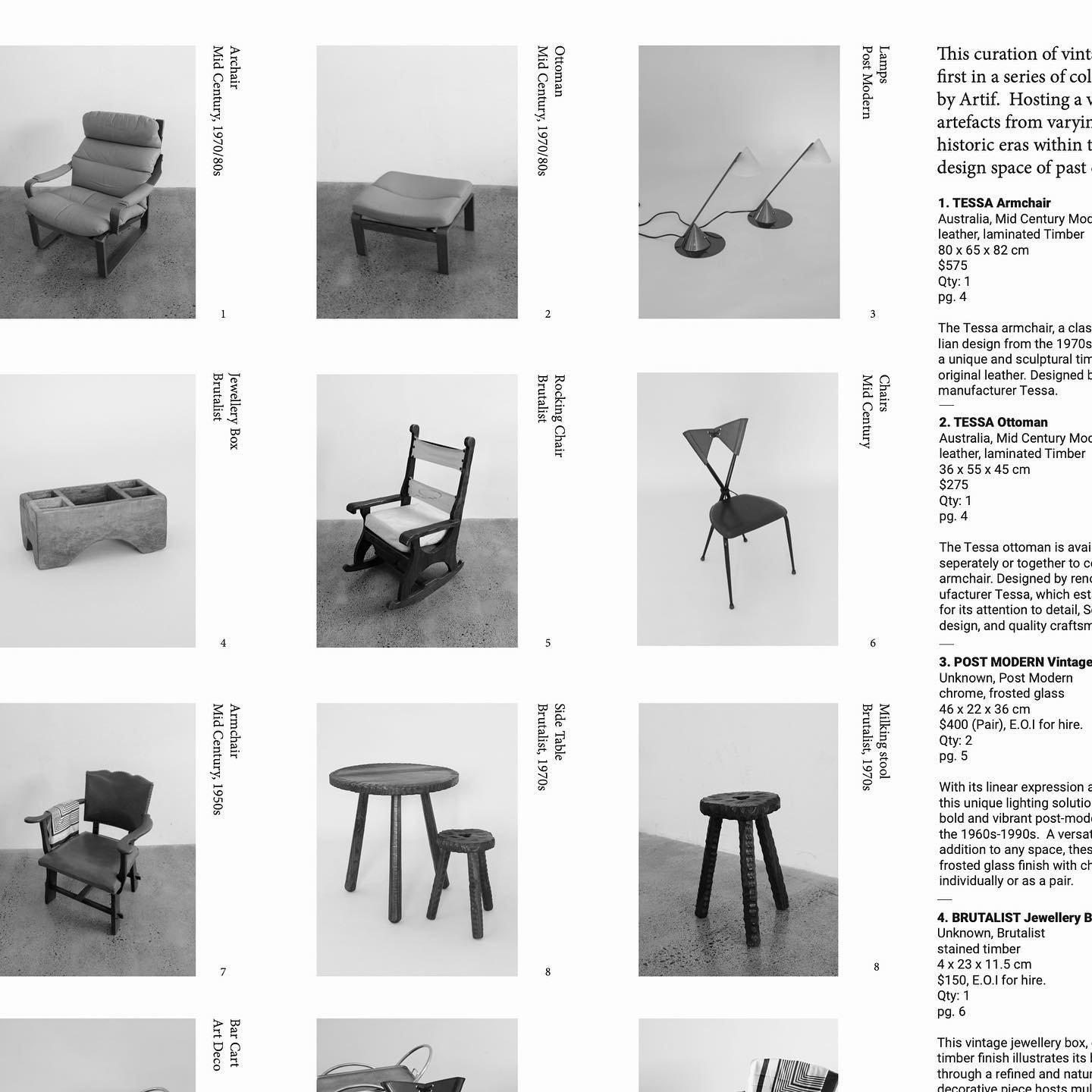 COLLECTION ONE |  Introducing Artif's first collection. 
.
.
Available July 28th. 
An eclectic curation of vintage furniture pieces paying homage to the artisan craftsmanship of past decades.