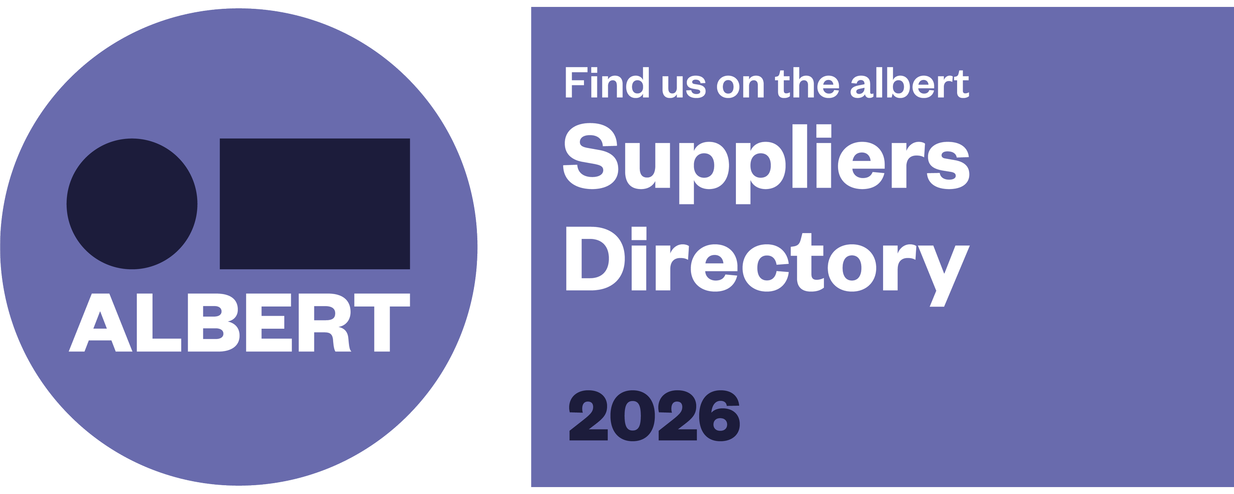 Purple logo for the Albert Suppliers Directory