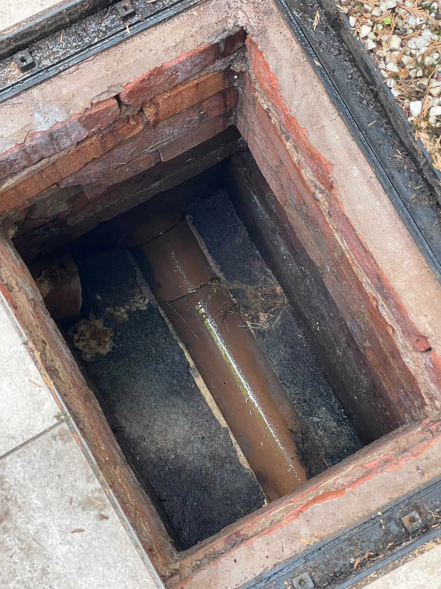 Drain unblocking has been completed the system is now being checked with a CCTV survey.