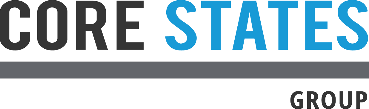 Core States Group logo with black, blue, gray, and white colors.