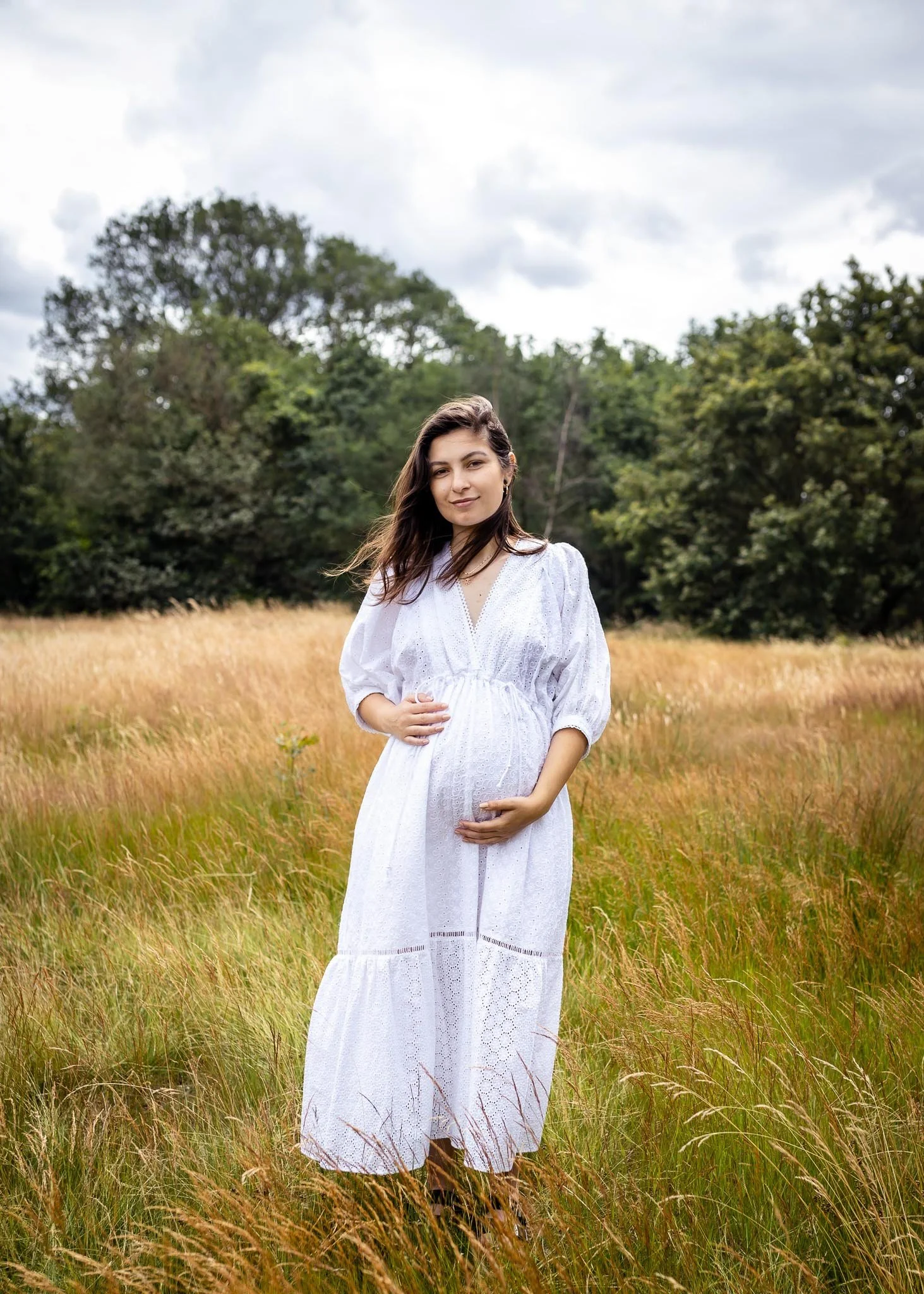 The Sofia dress in embroidered white cotton