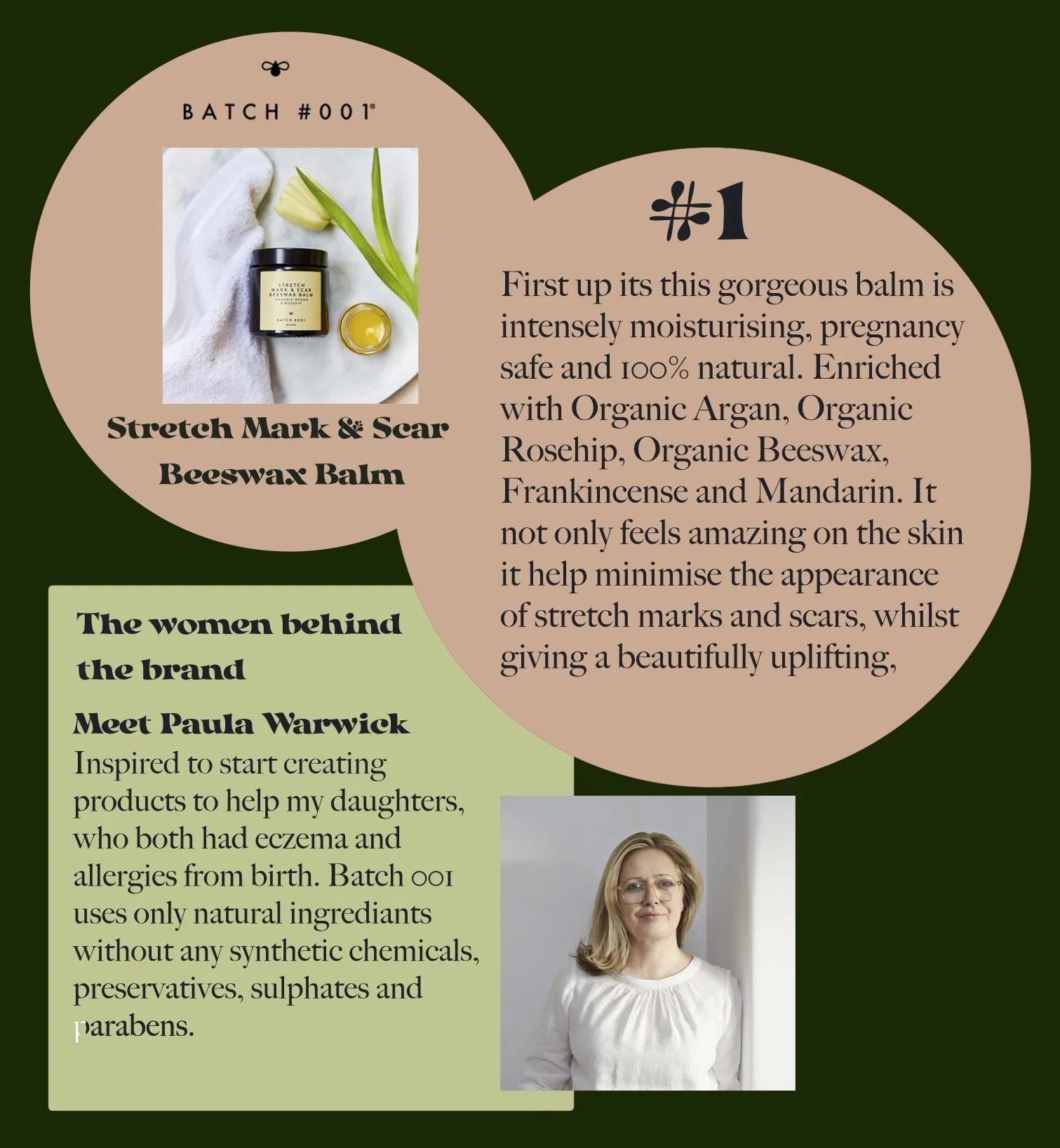 Nomadic mother gift guide, item 1. stetch mark and scar cream from brand Batch 001