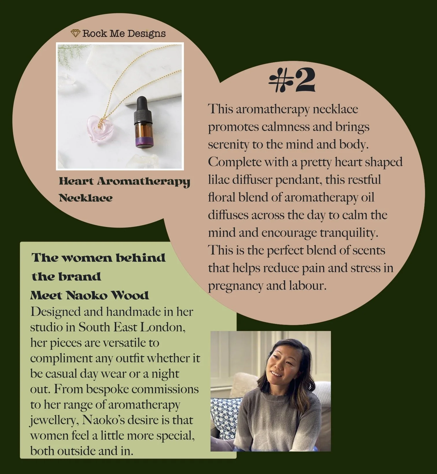 Nomadic mother, maternity fashion brand, gift guide for new mums. item 2 aromatherapy necklace