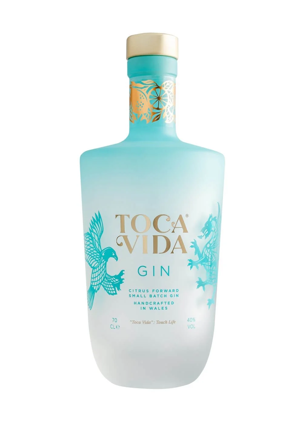 Small-batch Toca Vida Citrus gin in the Welsh countryside