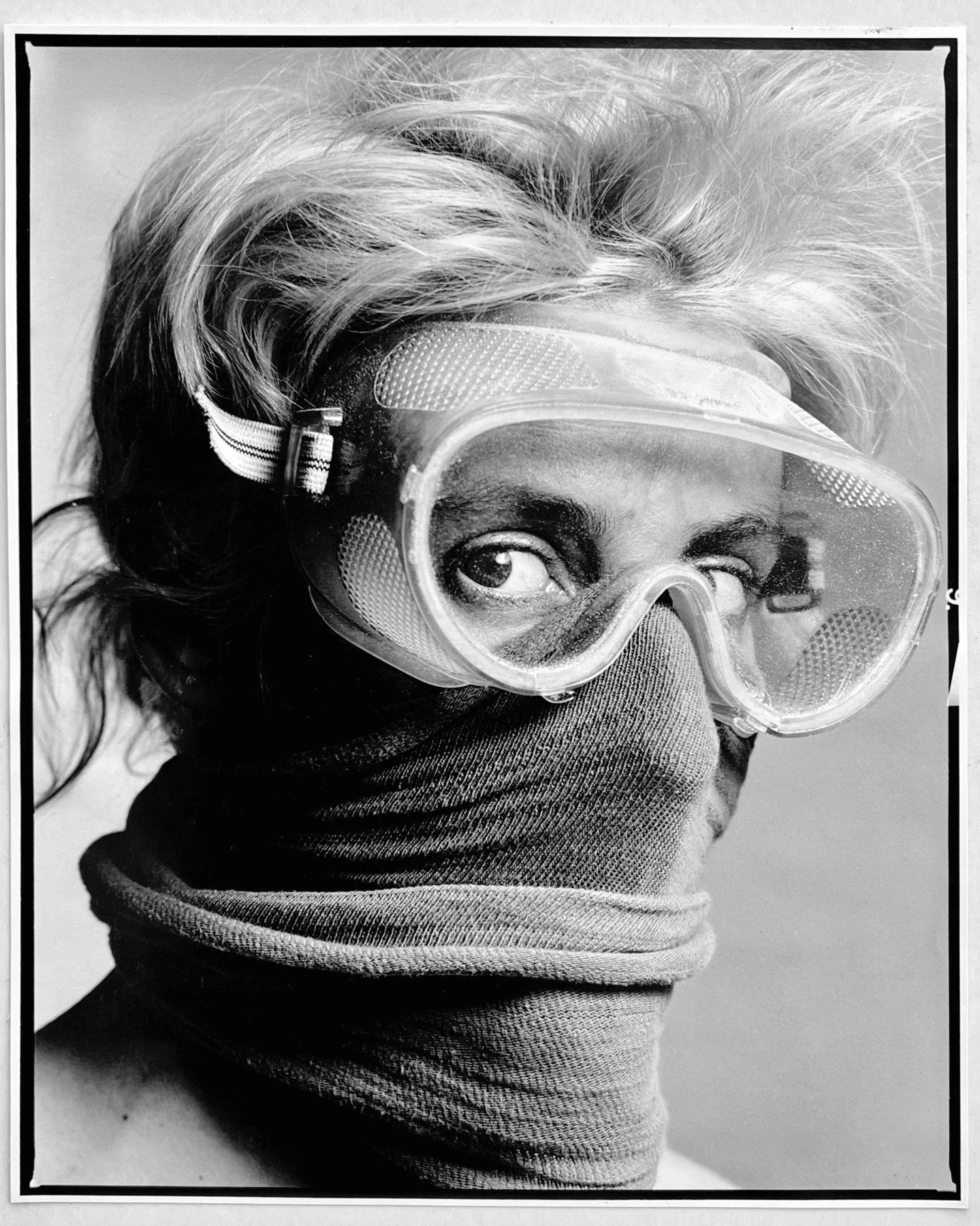 A shot I rediscovered recently from c1993 when we were doing up the Clarence St flat. Rebecca was power sanding the bathroom walls &amp; the dust was just horrific. Mamiya RZ 67 + 180mm lens, probably APX 100.