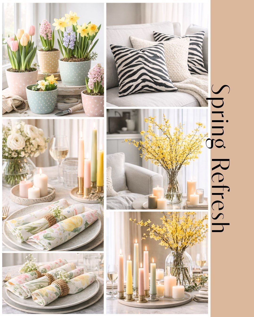 🌸 Spring is in the air&mdash;and your home should feel it too! 🌸

From pastel plant pots and blooming bulbs to zebra print pillows, colorful candles, and delicate floral napkins, these simple updates make a big seasonal impact. ✨

Ready to refresh 