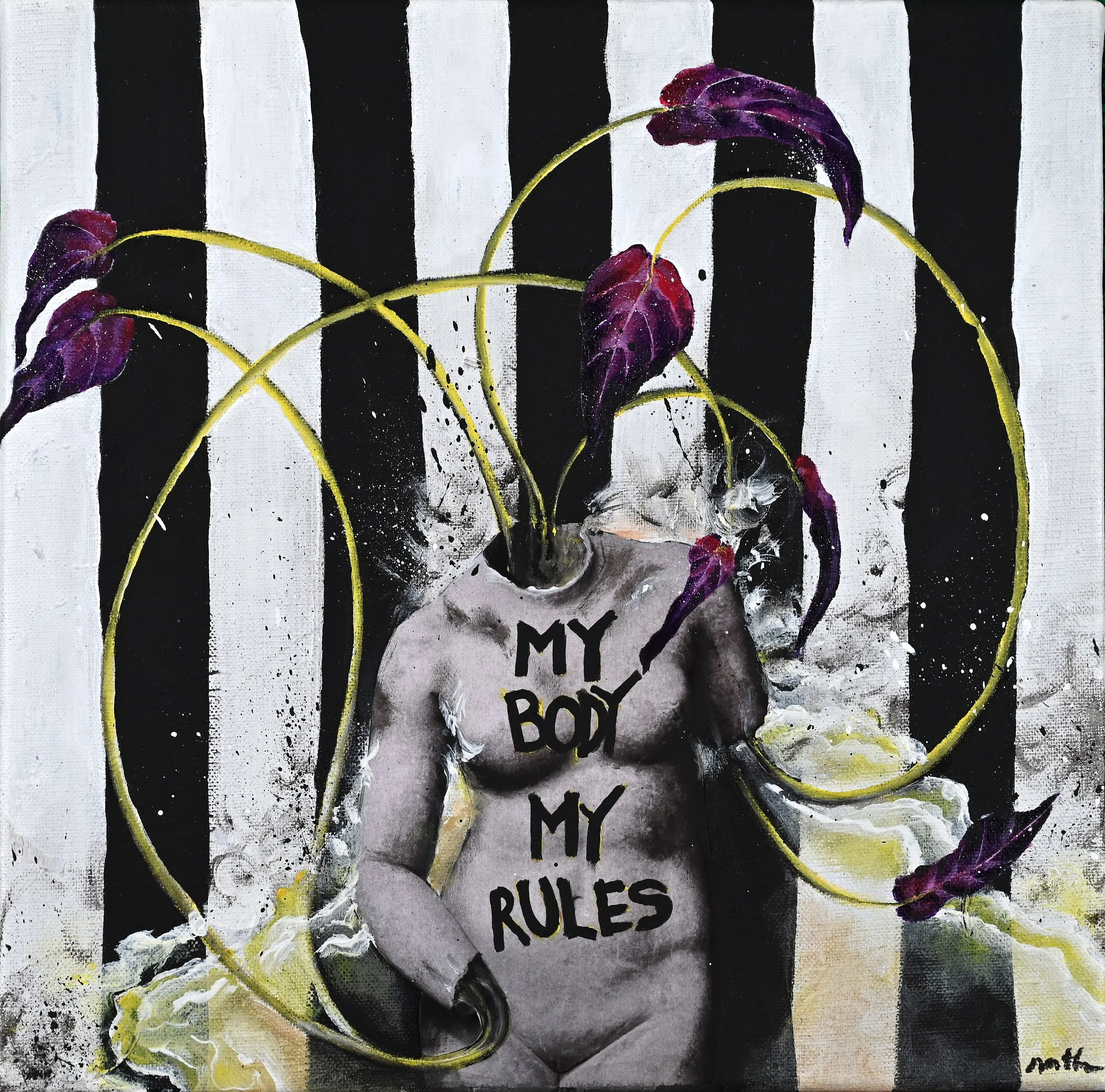 Les morceaux IV. Acrylique sur toile et collage 30x30.JPG