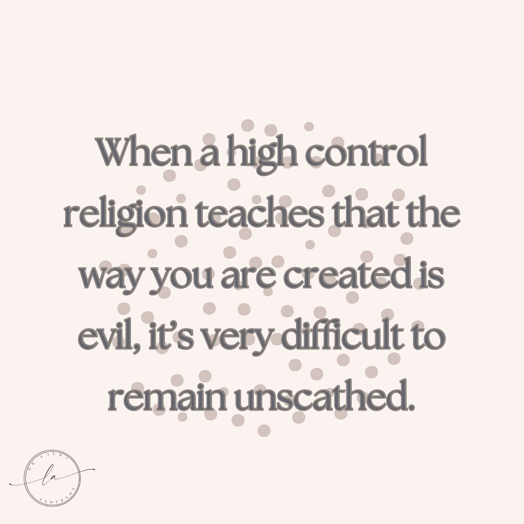 I don&rsquo;t believe that participating in high control religion automatically means you will have mental health issues&hellip;but I also think it greatly increases the possibility! 

What do you think? 

#deconstruction #highcontrolreligion #exvang