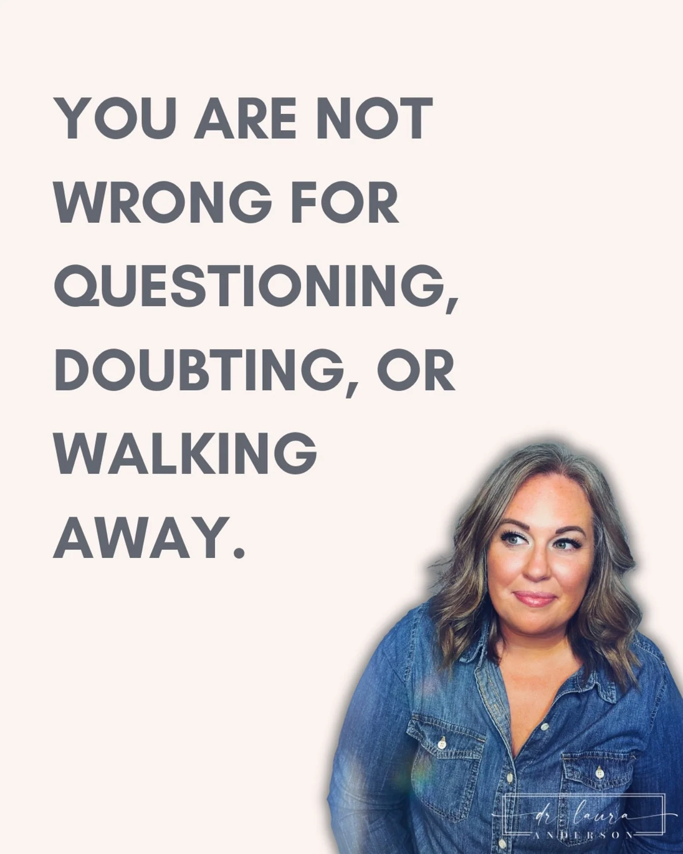 Most of us were taught that asking hard questions&ndash;or questions at all&ndash;meant rebellion. &hellip;That choosing a different path made you unfaithful or dangerous.

But you&rsquo;re not wrong for wanting clarity. You&rsquo;re not bad for want