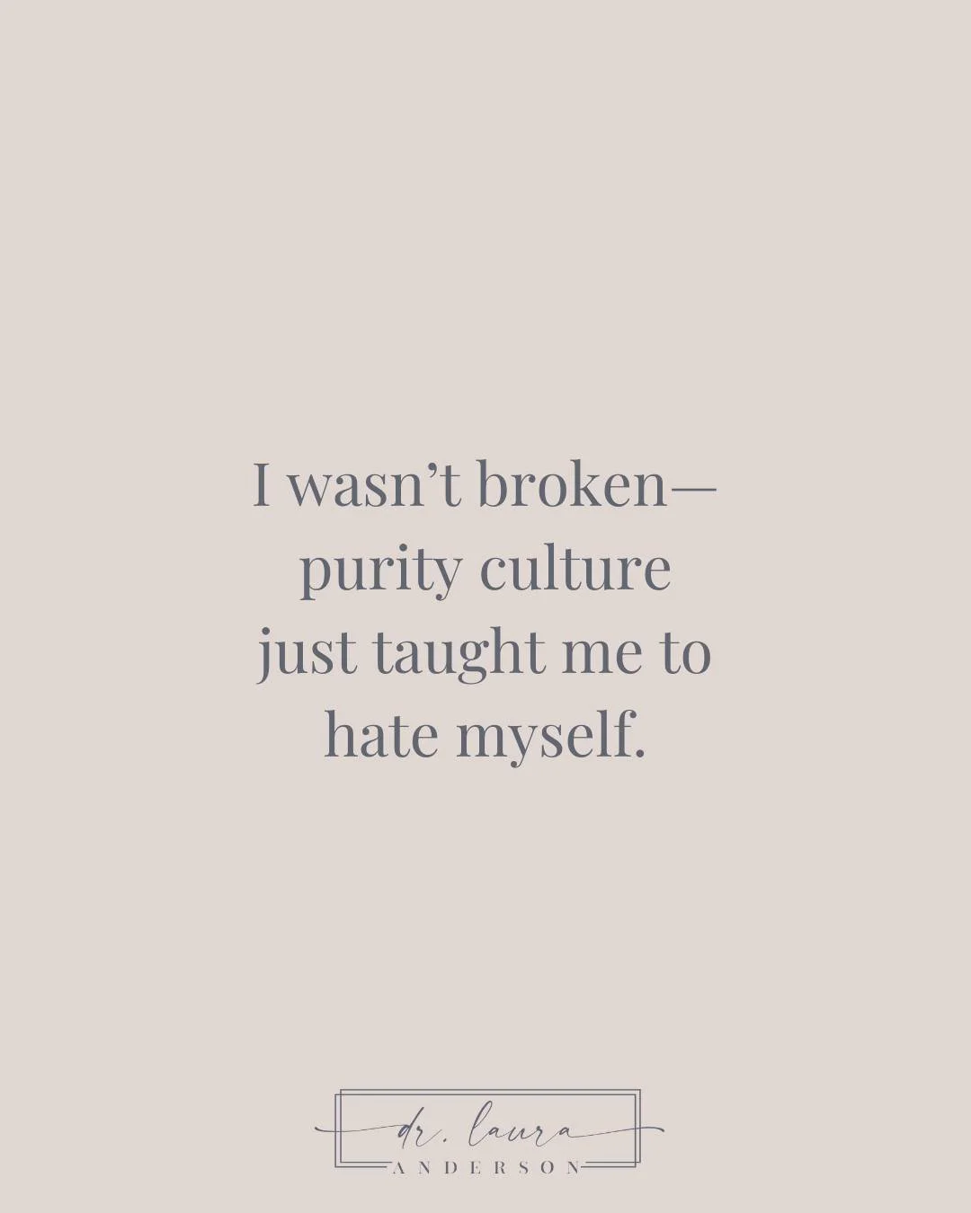 If you&hellip;

▪️Struggle with shame in intimacy
▪️Feel disconnected from your body
▪️Equate desire with danger
▪️Doubt your ability to set boundaries or experience pleasure

&hellip;then you might still be carrying the impact of purity culture in y