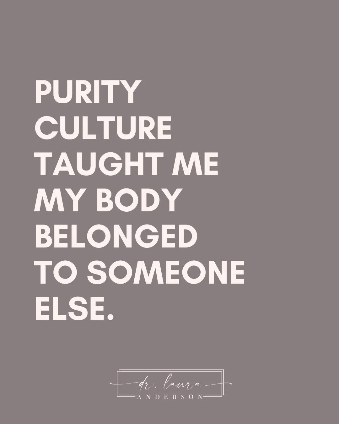 Whether it was your future spouse, God, or the Church&mdash;purity culture rarely taught you that your body was yours.

So it makes sense if:
▪️You struggle to say no.
▪️You freeze instead of speak up.
▪️You feel guilty for having sexual needs&mdash;