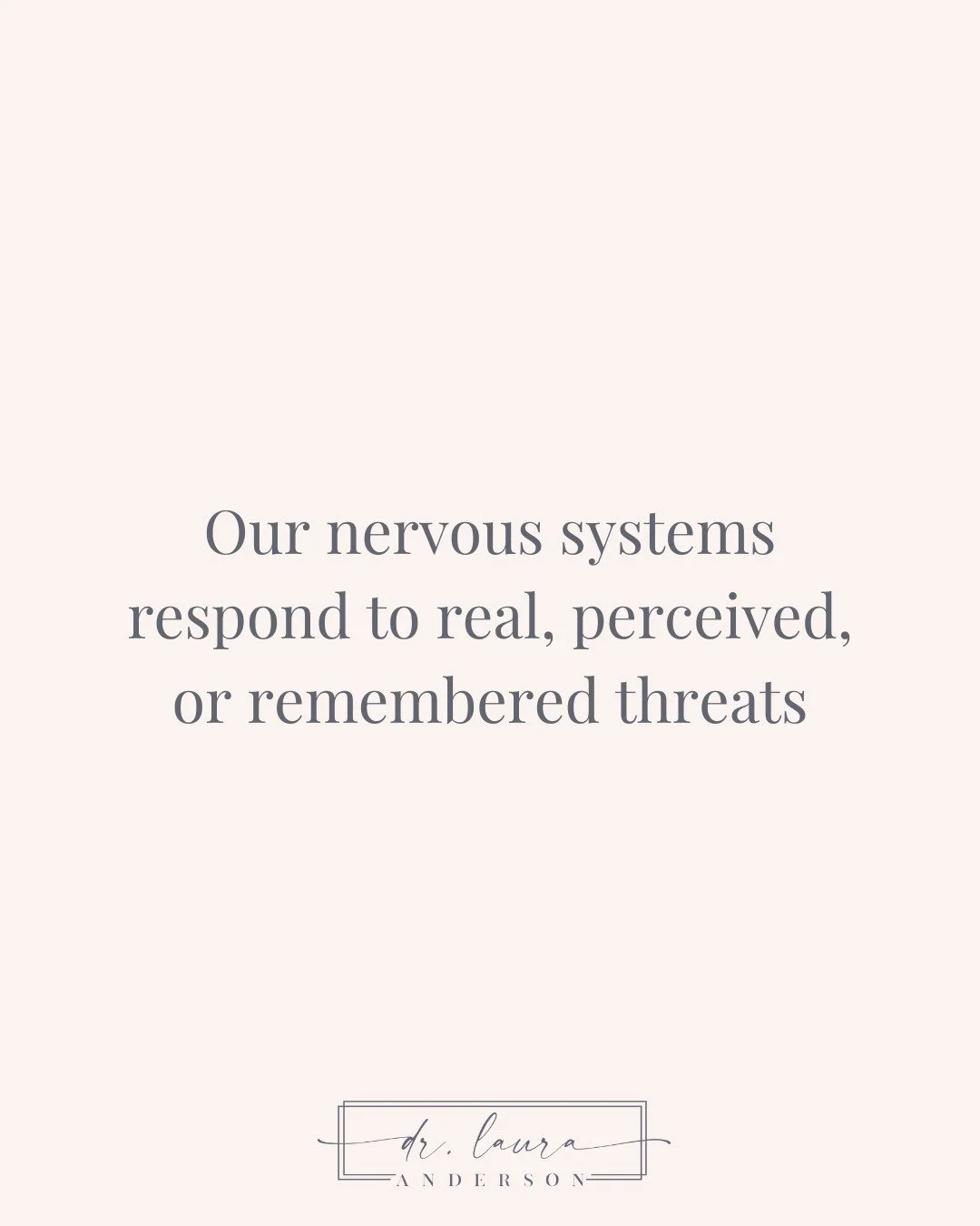 Our nervous systems don&rsquo;t operate on ration, logic, or even cognitive thought. (This is why you can&rsquo;t think your trauma away or just tell yourself to &ldquo;calm down&rdquo; when you&rsquo;re anxious.)

Nervous systems operate in the serv