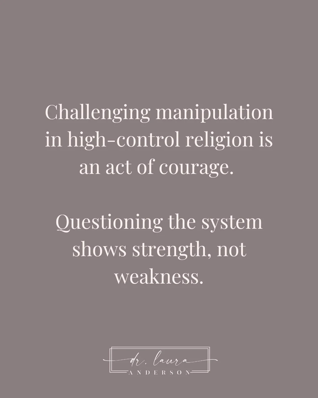 I was taught that asking questions&ndash;of the system and especially of God&ndash;was considered a sign of weakness and in many cases, bordered on sin. I used to believe this was because we needed to just have faith (or more faith) and that with eno