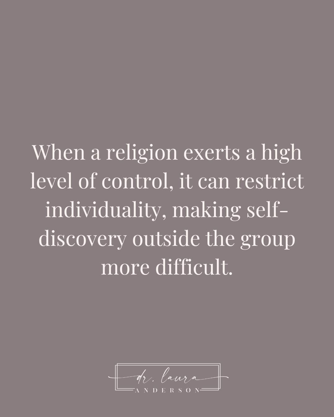 High-control religions (HCRs) often restrict individuality, shaping how people are expected to think, act, and even feel. Over time, that level of control can make it difficult to develop a clear sense of self outside of the group.

When someone step