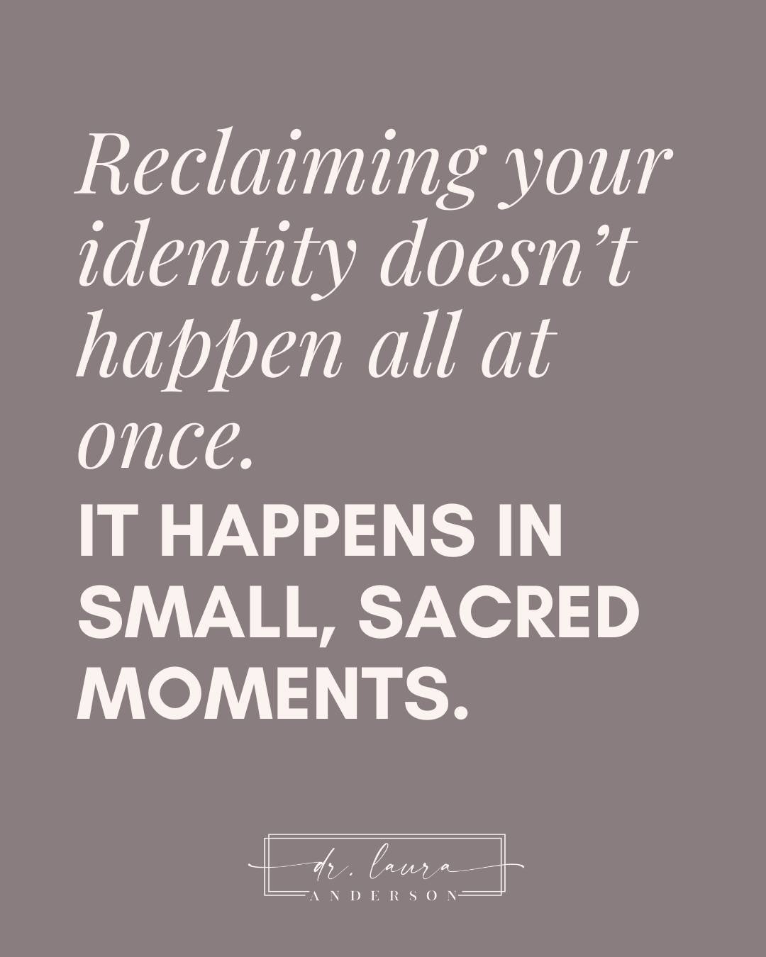 Maybe it&rsquo;s wearing what you want.

Maybe it&rsquo;s saying no without guilt.

Maybe it&rsquo;s praying differently... or not at all.

Maybe it&rsquo;s naming the harm out loud, finally.

Reclaiming your identity is less about having all the ans