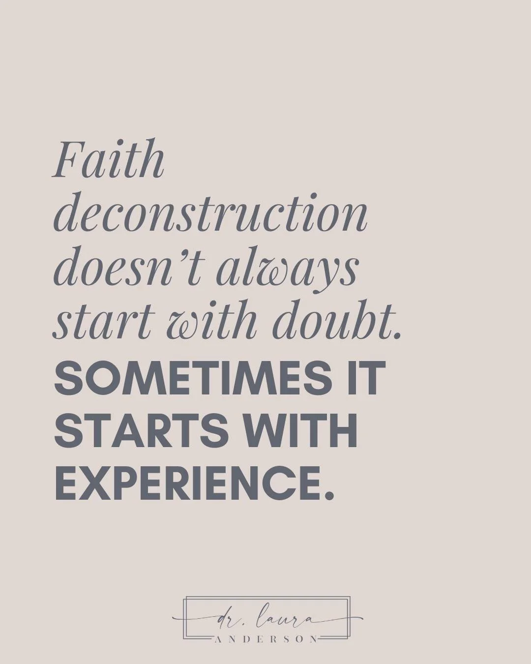 A lot of people assume faith deconstruction starts with doubt. Like someone reads something, starts questioning doctrine, and then slowly unravels what they believe.
But for many people, that&rsquo;s not how it actually begins.

Sometimes it starts w