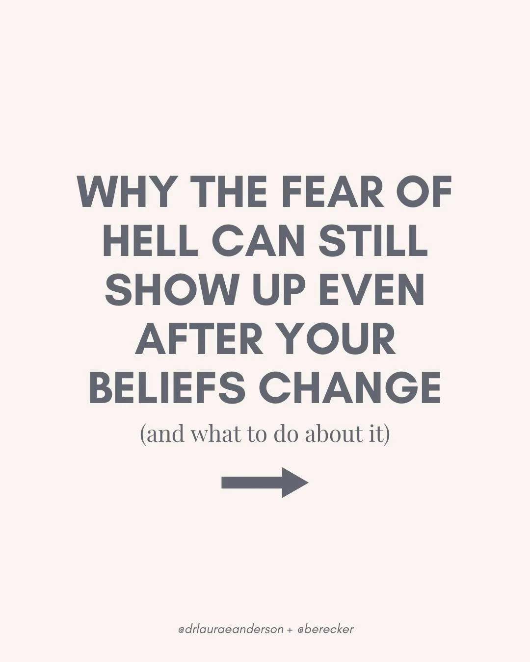 One of the more confusing parts of changing your beliefs is realizing that fear doesn't always leave when your theology does.

You can no longer believe in hell and still notice your body reacting to the idea of it. I know firsthand how that can feel