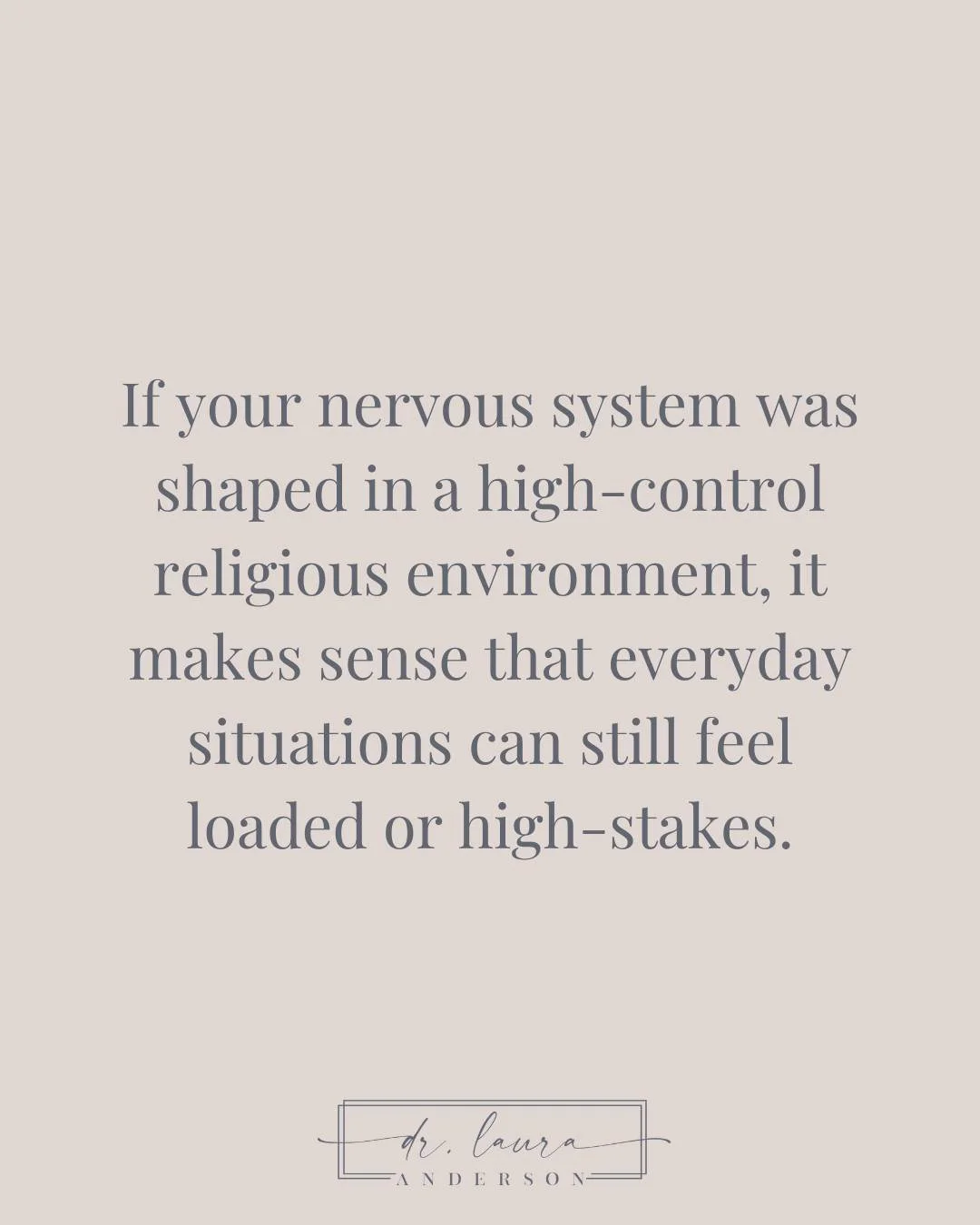 If your nervous system was &ldquo;programmed&rdquo; in a high-control religious environment, it makes sense that certain everyday experiences might still feel bigger than they are.

You might notice yourself feeling tense when someone disagrees with 