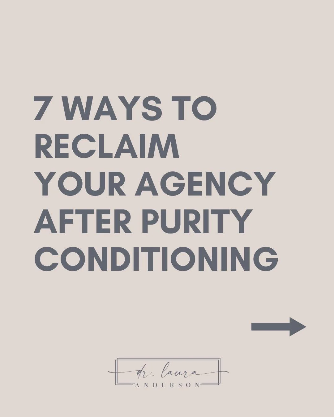 Purity culture often teaches us to look outside of ourselves for answers about who we are, what we&rsquo;re allowed to want, and how we&rsquo;re allowed to move through the world.

Reclaiming agency is the process of coming back to yourself.

It is l