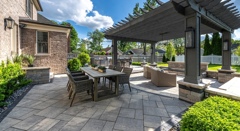 Paver Patio, Inground Pool, Outdoor Lighting in Township, Rochester Hills, Troy, MI