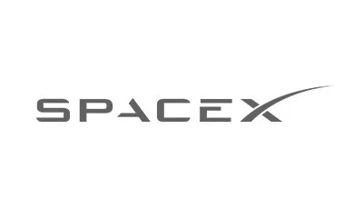 The SpaceX logo in black text with a stylized swoosh.