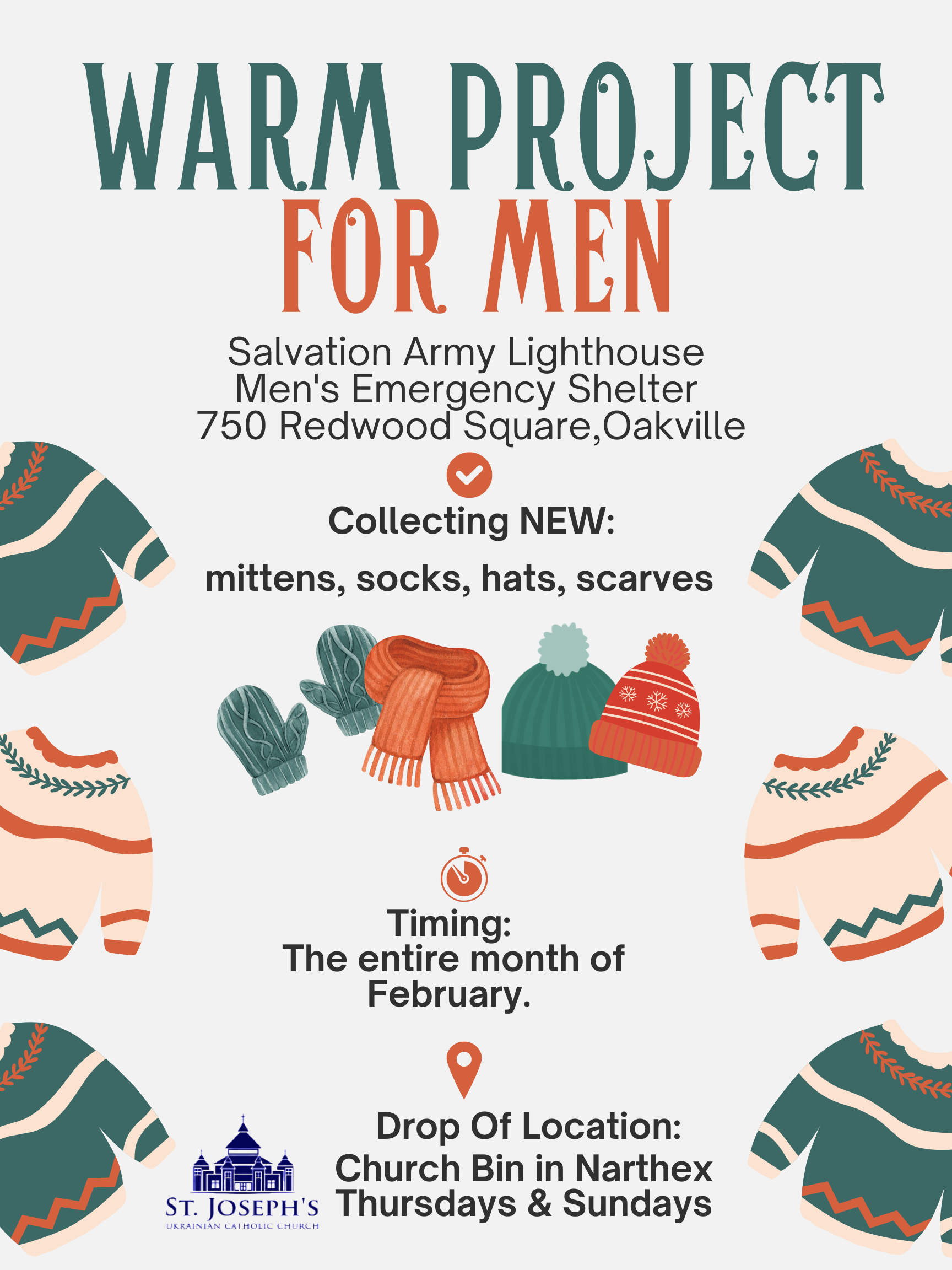 WARM PROJECT FOR MEN - SUPPORTING MEN’S EMERGENCY SHELTER IN OAKVILLE