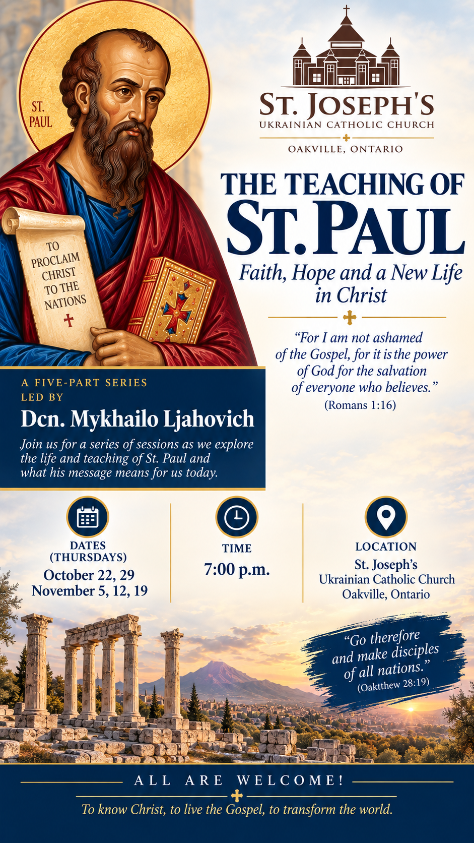 BIBLE STUDY: THE TEACHING OF ST. PAUL - 5 WEEK SERIES
