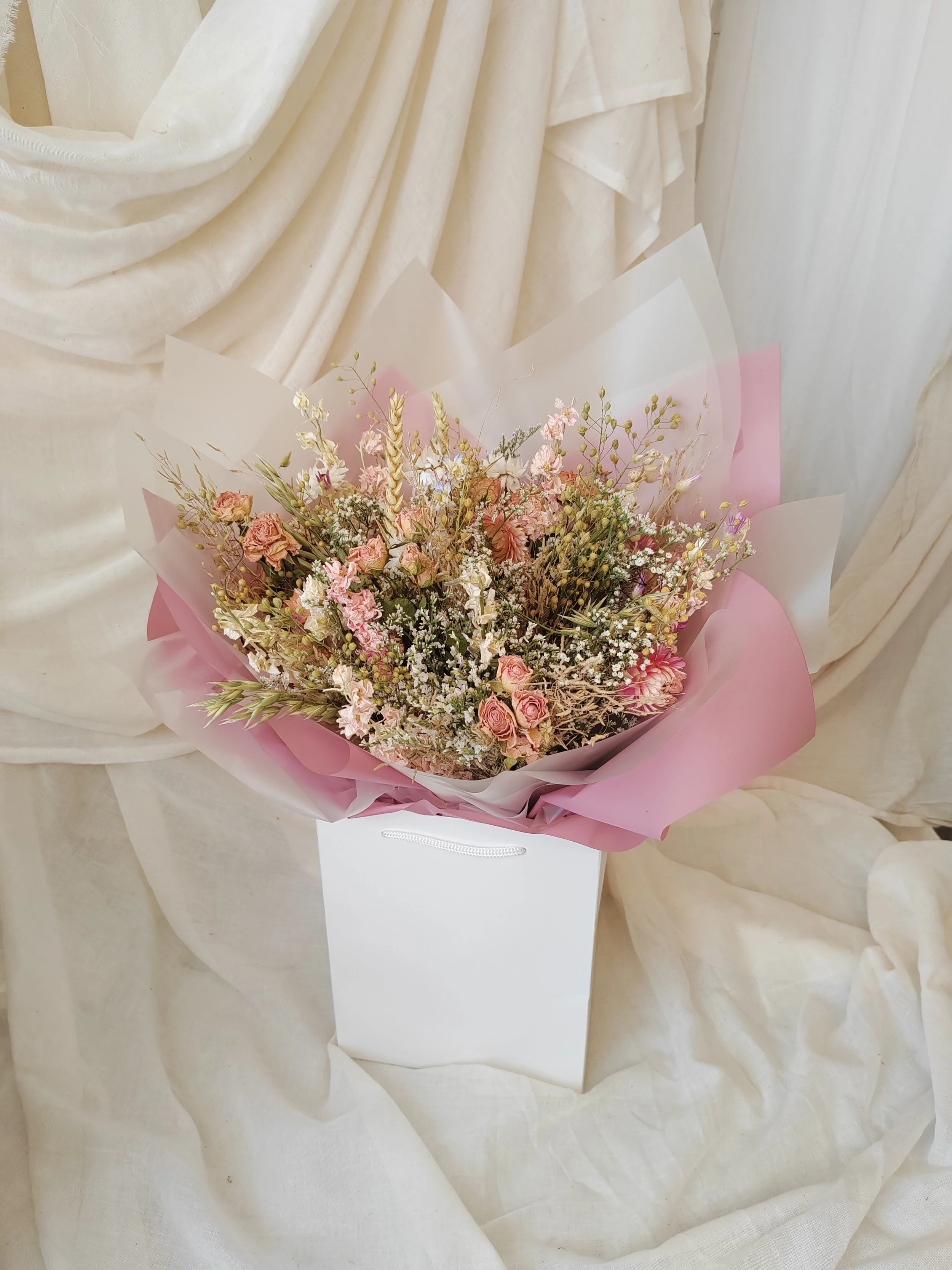 Soft Pinks Dried Bouquet