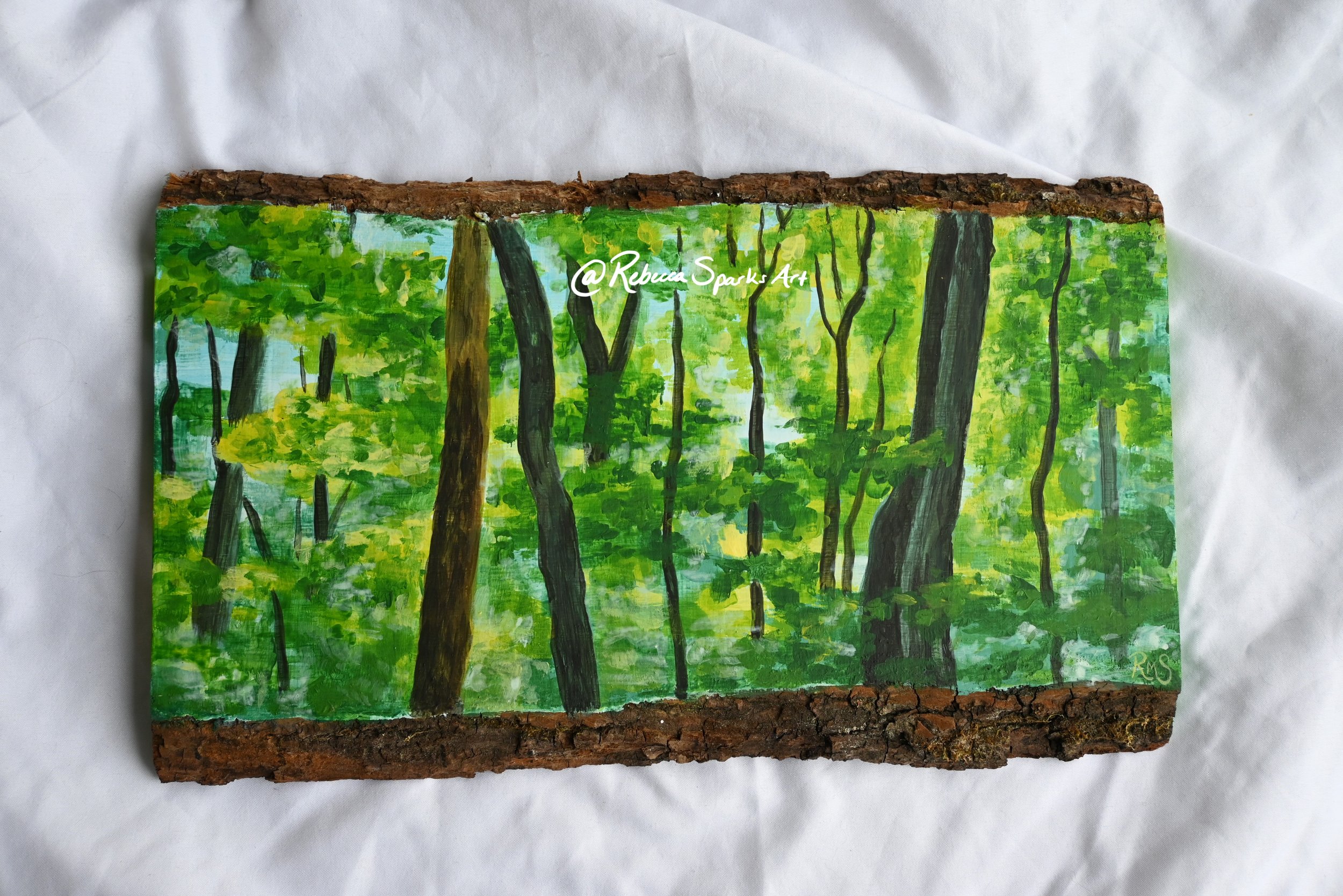 July - 8"x13", Acrylic on wooden board