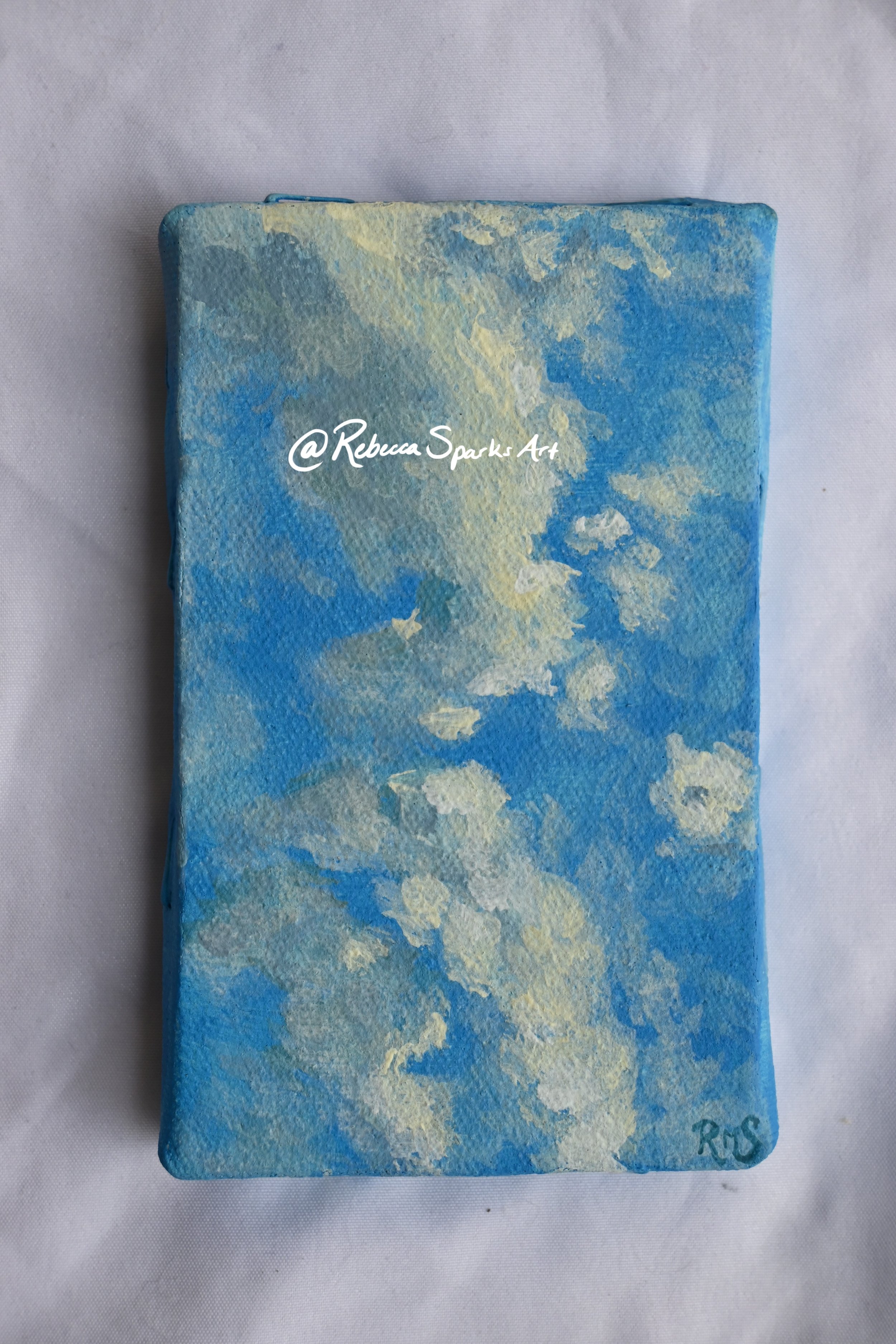 Head in the Clouds - 3"x5", Acrylic on canvas